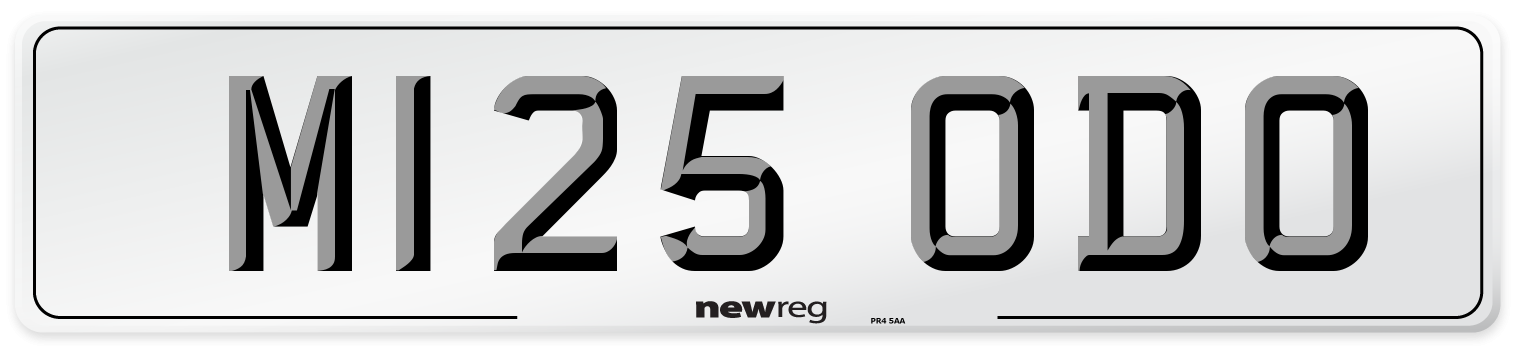 M125 ODO Number Plate from New Reg